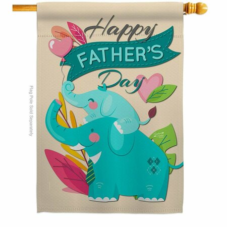 PATIO TRASERO Elephant Daddy Family Father Day 28 x 40 in. Double-Sided Vertical House Flags for  Banner Garden PA3912177